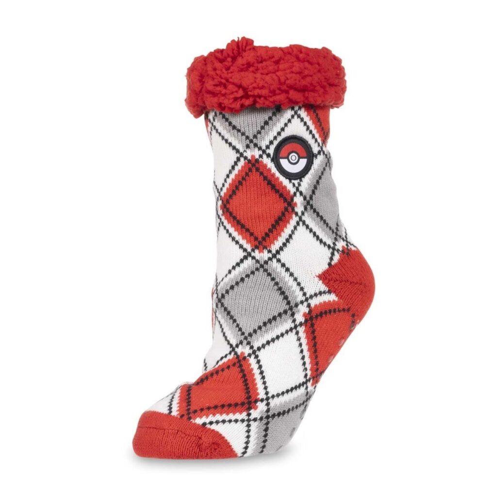 01260a74-63e2-564d-8b5e-74ae255a25b6-1024x1024-1.jpg Poké Ball Argyle Fleece Socks (One Size-Adult) - Image 1