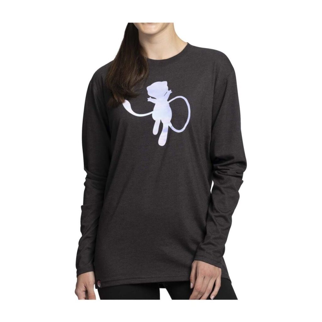 043ebdc3-3d90-5034-86ab-bfba2726d5ac-1024x1024-1.jpg Mew Pokémon Take Flight Black Long-Sleeve T-Shirt – Adult - Image 1