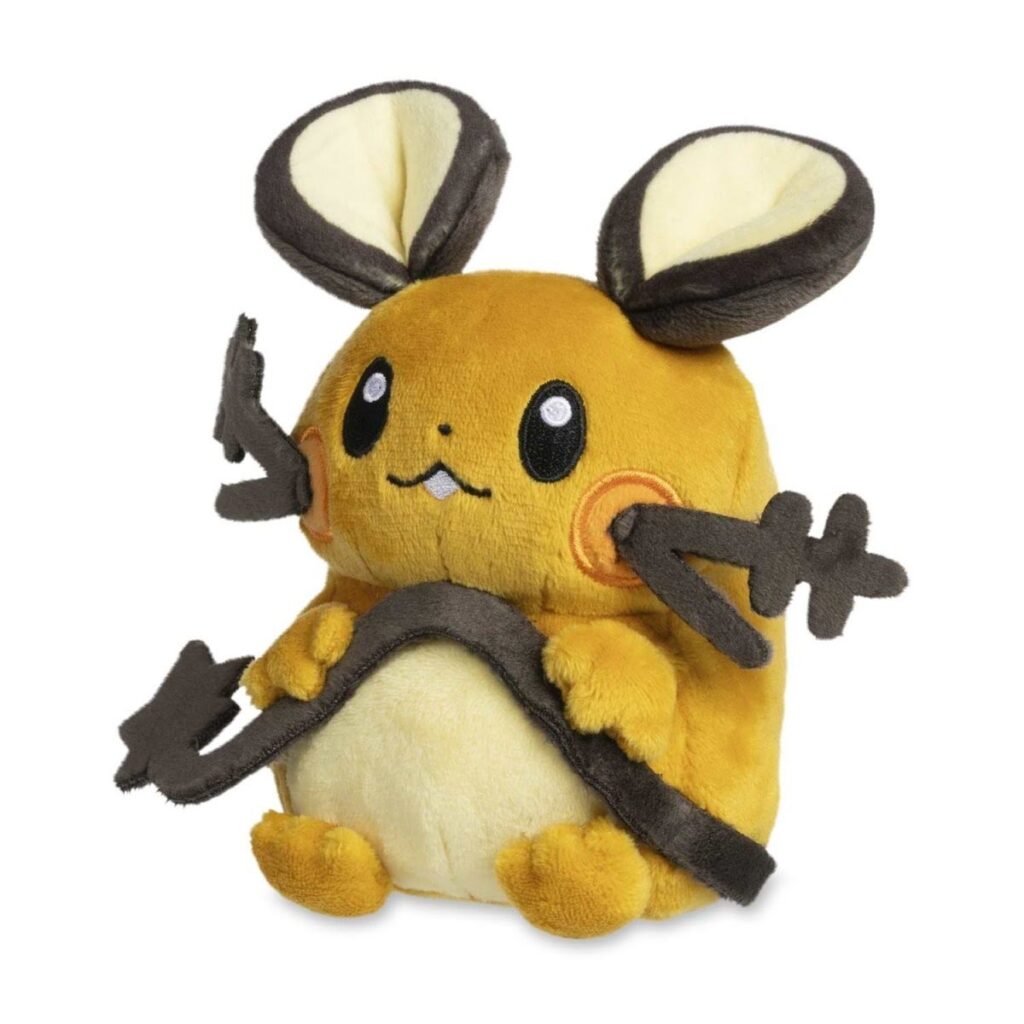 09ae96ff-4672-5dab-aecd-4a8ed1181fc4-1024x1024-1.jpg Dedenne Sitting Cuties Plush – 5 ¼ In. - Image 1