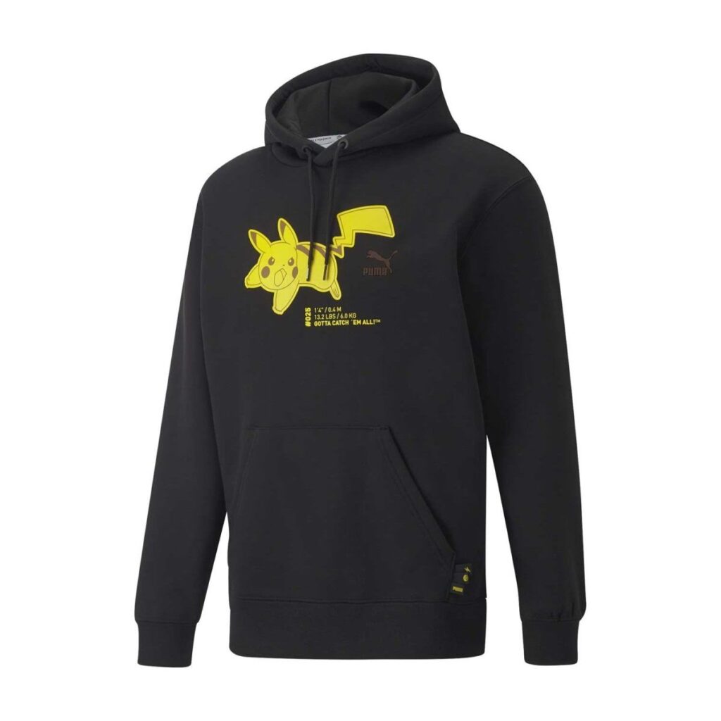 20381ac4-3e85-523a-9021-08d7cf890fbe-1024x1024-1.jpg PUMA × Pokémon: Pikachu Puma Black Fleece Pullover Hoodie – Adult - Image 1