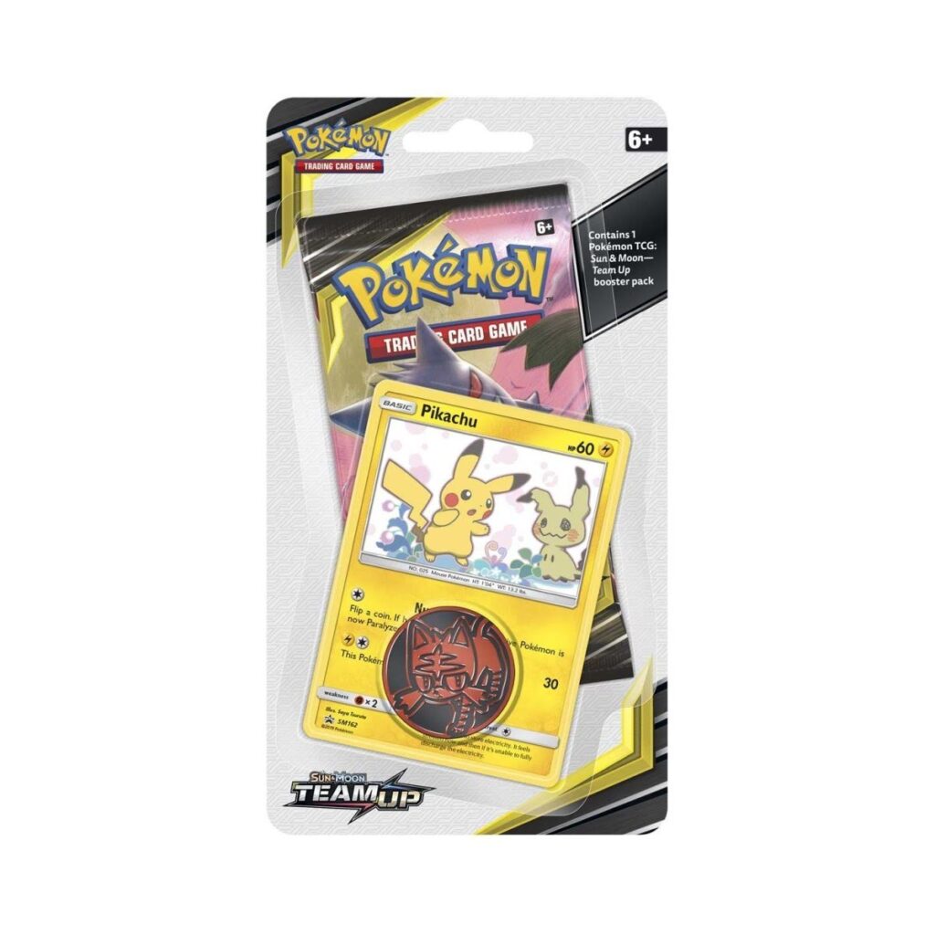 260b3e64-caa0-58d0-ad8d-2db8a97476c7-1024x1024-1.jpg Pokémon TCG: Sun & Moon-Team Up Booster Pack, Coin & Pikachu Promo Card - Image 1