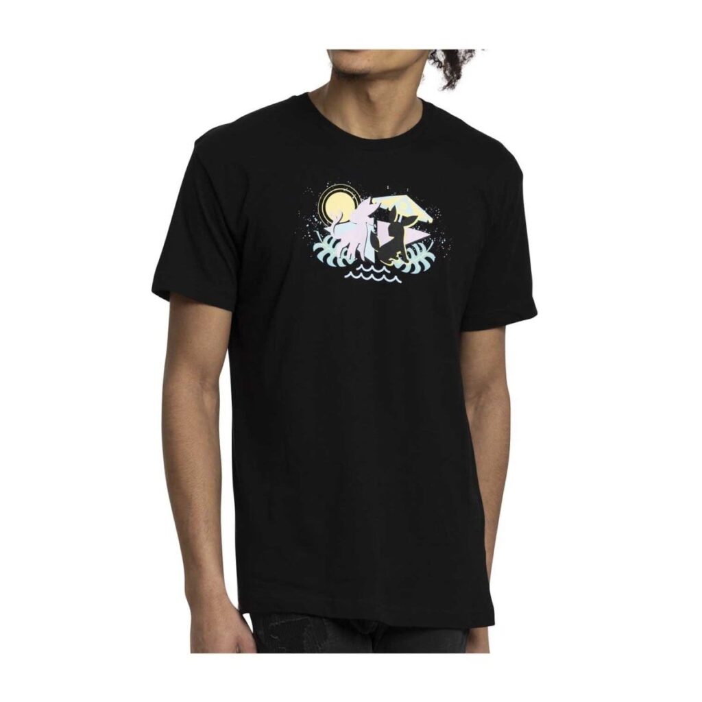2667ee6e-a178-5f4b-9d97-f29ec21aad29-1024x1024-1.jpg Espeon & Umbreon Summer Fun Black Relaxed Fit Crew Neck T-Shirt – Adult - Image 1