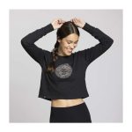 Pikachu, Shiinotic & Friends Pokémon Nature: Fall Black Heavyweight Crop Long-Sleeve Shirt – Women - Image 4