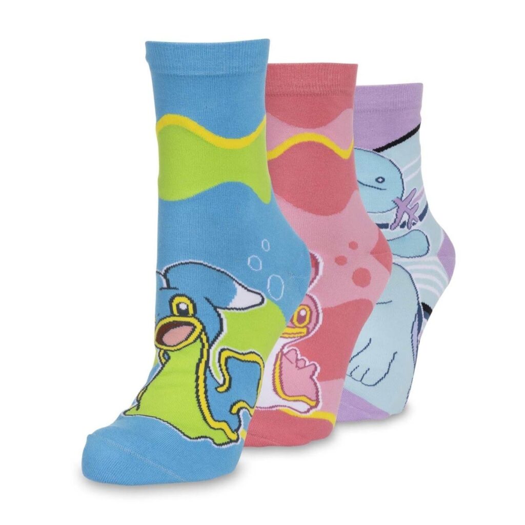 3445eb0b-7771-584a-b9bd-1904e8f07739-1024x1024-1.jpg Wooper, Quagsire & Shellos Ankle Socks (3 Pairs) (One Size-Adult) - Image 1