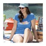 Pikachu & Slowpoke Pokémon Summer Days Blue Scoop Neck T-Shirt – Women - Image 8