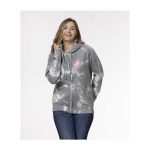 Farfetch’d Pokémon Take Flight Gray Tie-Dye Zip-Up Hoodie – Adult - Image 3