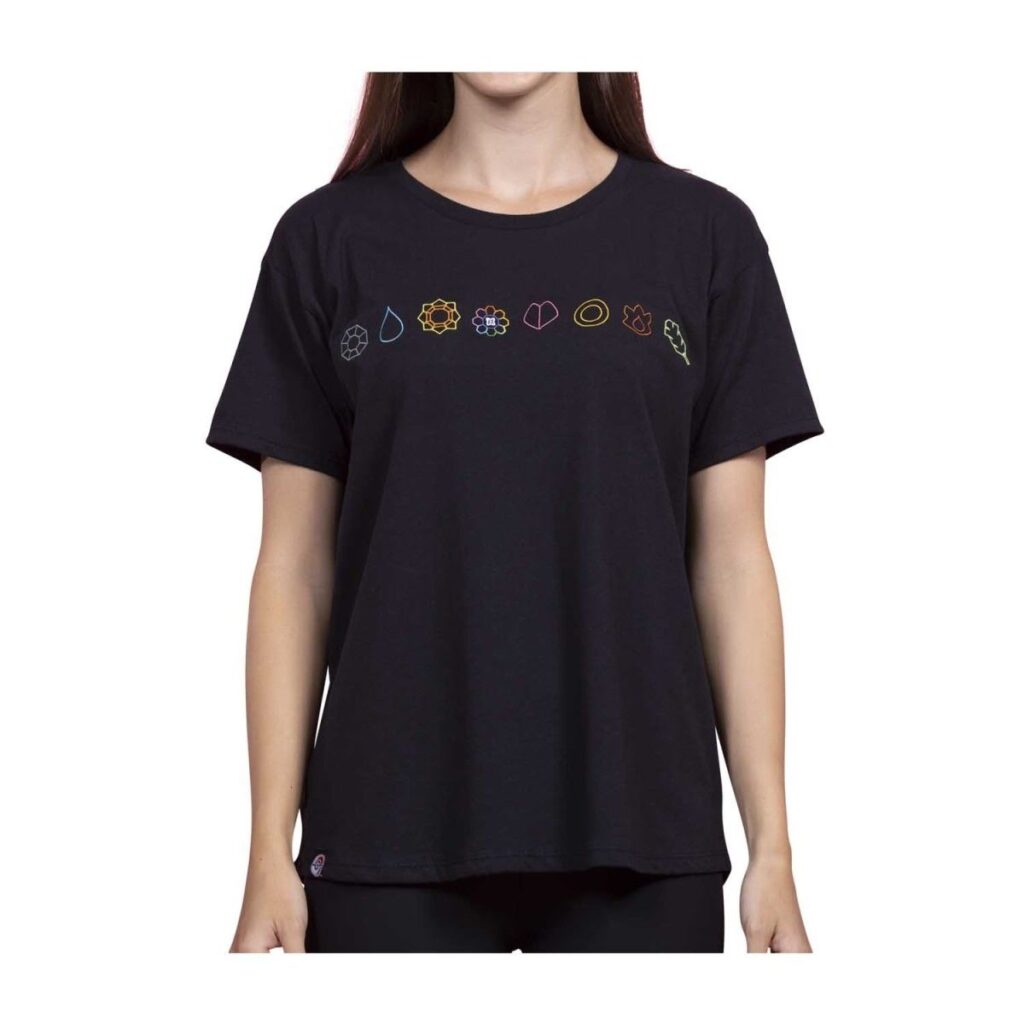 5065bca7-0995-57d8-8448-84064b48d6fa-1024x1024-1.jpg Kanto Gym Badge Black Relaxed Fit Crew Neck T-Shirt – Women - Image 1