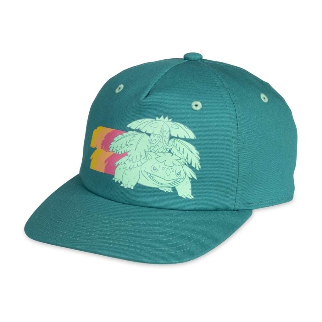 66ee75b0-2580-50b2-8637-cadba59705b9-1024x1024-1.jpg Mega Venusaur Green Flat-Bill Hat (One Size-Adult) - Image 1