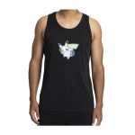 Pikachu Neon Pokémon Active Black, Green & Blue Performance Tank Top – Men