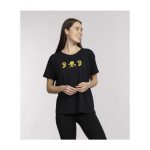 Pikachu & Sunflora Pokémon Nature: Spring Black Crew Neck T-Shirt – Women - Image 3