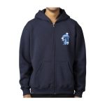 Mushroom Forest Pokémon Nature: Fall Navy Relaxed Fit Zip-Up Hoodie – Adult