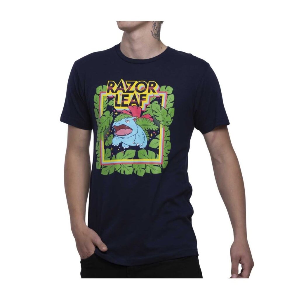 78bdd7ef-52e4-5a1e-9771-60a6735d7caf-1024x1024-1.jpg Venusaur Pokémon Greatest Hits Navy Relaxed Fit Crew Neck T-Shirt – Adult - Image 1