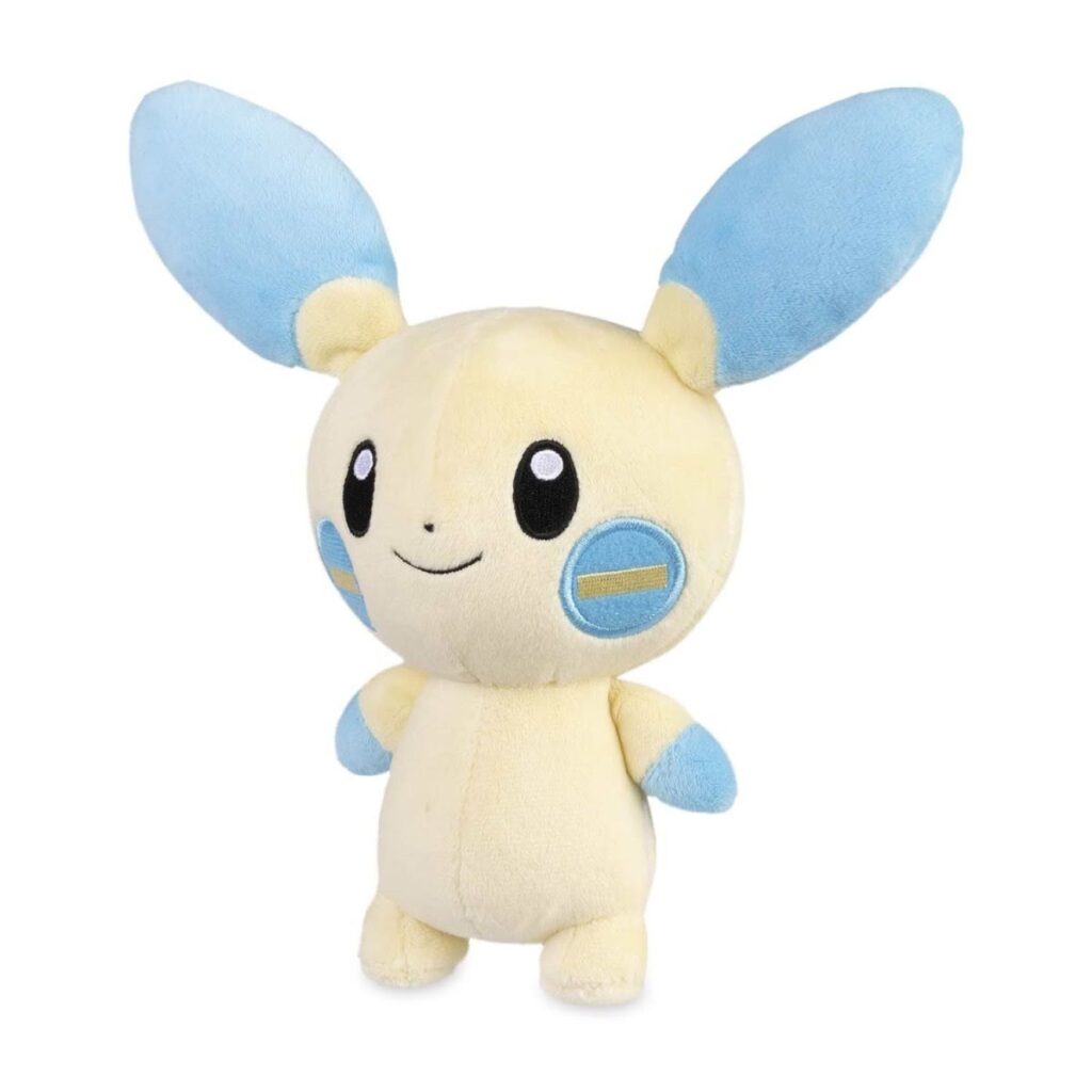 7f97b188-8ef7-586b-85c5-c5fe18966ea6-1024x1024-1.jpg Minun Poké Plush – 9 ¼ In. - Image 1