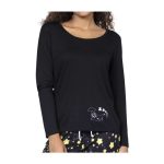 Pikachu Black Relaxed Fit Scoop Neck Long-Sleeve T-Shirt – Women