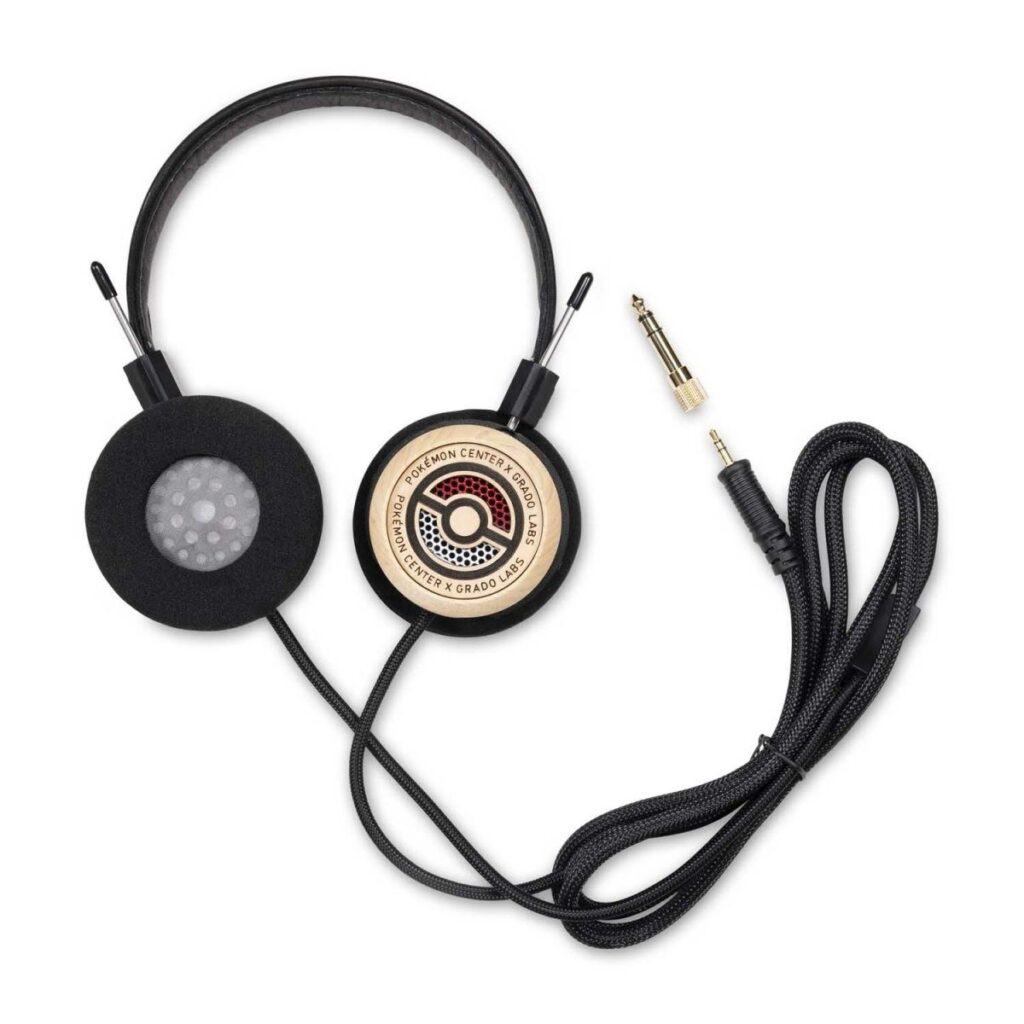 8a7fd565-b973-5858-b42f-db9a87955b99-1024x1024-1.jpg Pokémon Audio Collection: Pokémon Center × Grado Labs Poké Ball Headphones (Wood with Black Headband) - Image 1