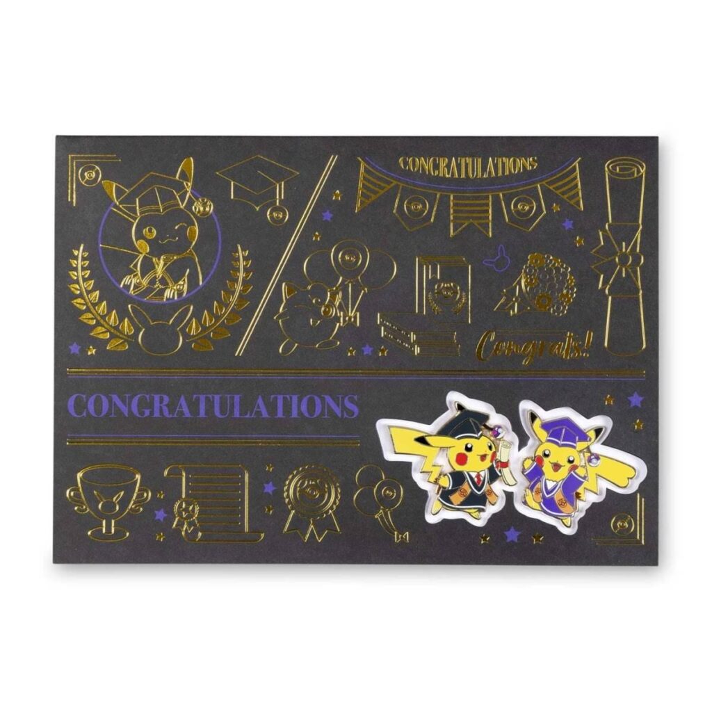 8ca43cfc-8c18-5d72-af2d-51ec7b6844e8-1024x1024-1.jpg Graduation Pikachu 2023 Pokémon Pins & Greeting Card - Image 1