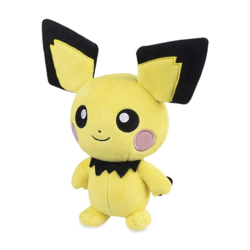 8d5eb780-8704-53e0-9b38-1f1ac5288a9a-1024x1024-1.jpg Pichu Poké Plush – 8 ¼ In. - Image 1