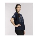 Butterfree, Parasect & Leafeon Pokémon Nature: Spring Navy Crew Neck T-Shirt – Women - Image 5