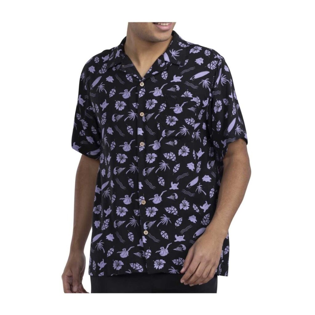 9f337a5b-9f59-5808-8338-3ccd9fb385d9-1024x1024-1.jpg Pokémon Tropical Ditto & Pelipper Black Tropical Shirt – Men - Image 1
