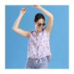 Pokémon Tropical Sunny Seas Purple Sleeveless Tropical Shirt – Women - Image 5