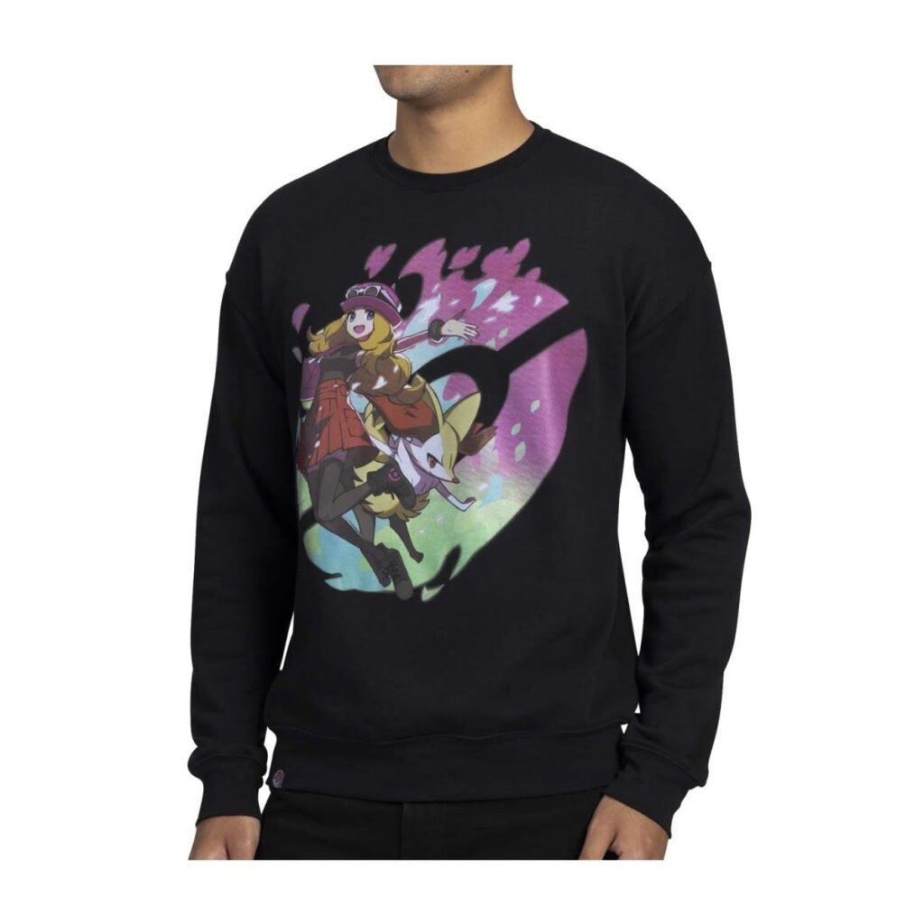 c10eb8b7-a229-5f23-b17b-4dd09030e1cc-1024x1024-1.jpg Serena Pokémon Trainers Black Oversize Drop-Shoulder Crew Neck Sweatshirt – Adult - Image 1