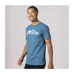 Mushroom Forest Pokémon Nature: Fall Blue Relaxed Fit Crew Neck T-Shirt – Adult - Image 4