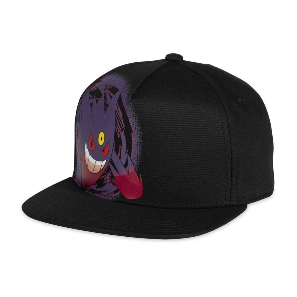cfaedd2f-8b71-50c5-8e80-dcc745856173-1024x1024-1.jpg Mega Gengar Black Flat-Bill Hat (One Size-Adult) - Image 1