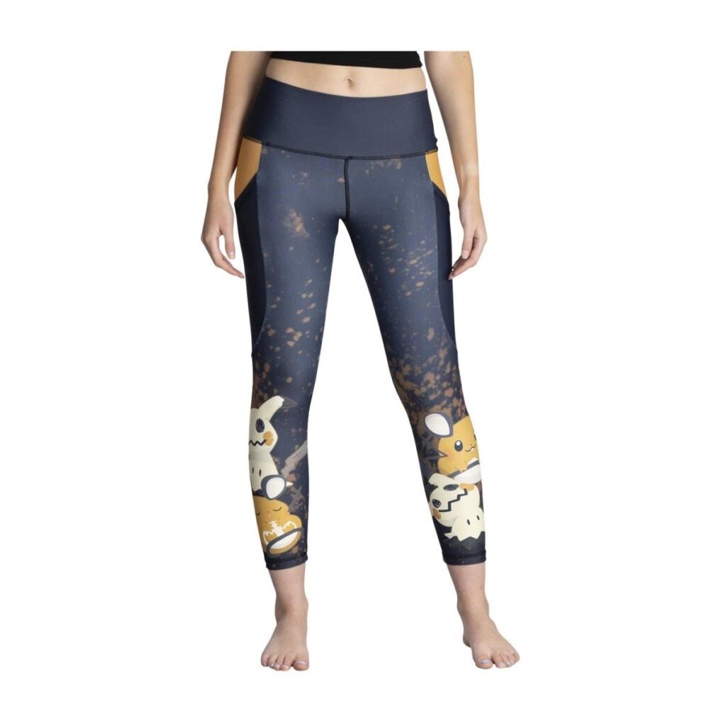 d334b3b2-b5db-5c05-abc4-02902f0e323e-1024x1024-1.jpg Dedenne & Mimikyu Black 7/8 Length Leggings – Adult - Image 1