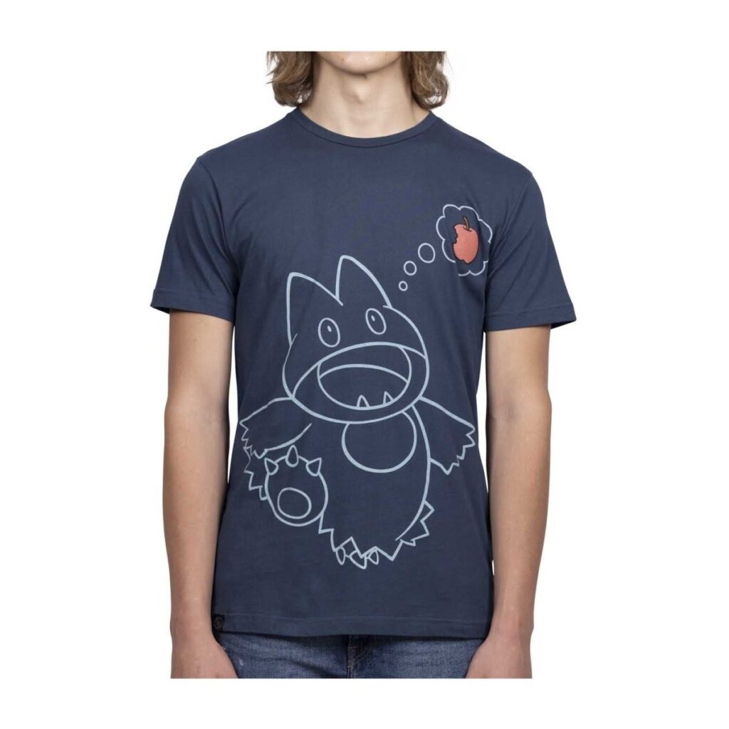 da28a0b0-89c5-5345-be03-545ba67eec55-1024x1024-1.jpg Munchlax Snack Time Navy Relaxed Fit Crew Neck T-Shirt – Adult - Image 1