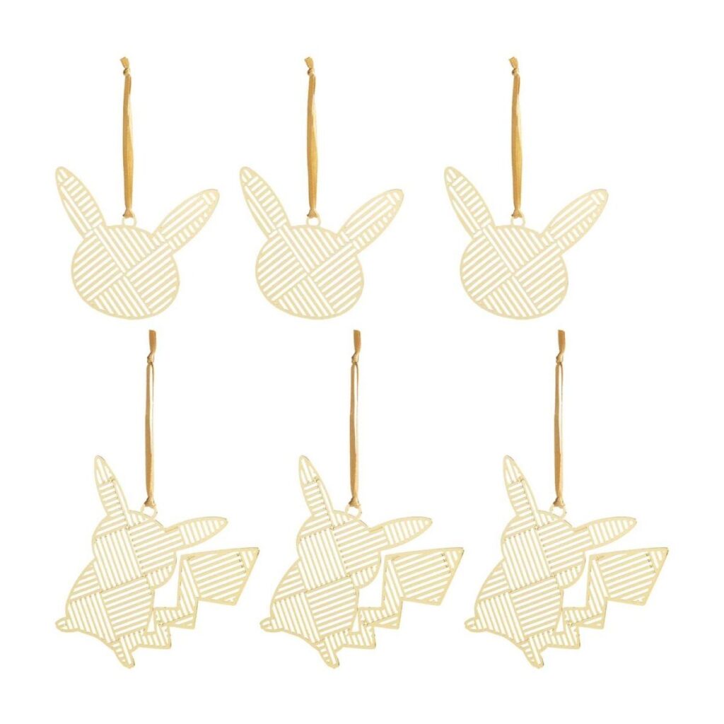 ebd5a69a-728f-58bf-8f46-50cd25e2651a-1024x1024-1.jpg Pikachu Pokémon Winter Wonders Flat Brass Ornaments (6-Pack) - Image 1