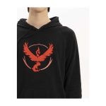 Pokémon GO Teams: Team Valor Embroidered Black Fitted Pullover Hoodie – Adult - Image 4