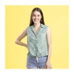 Pokémon Tropical Jungle Green Sleeveless Tropical Shirt – Women - Image 5