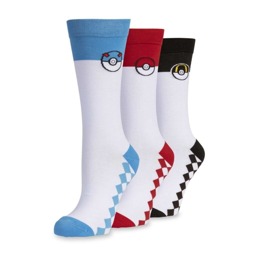 f7f73cb3-d684-5e97-a7b6-a0d61f09a664-1024x1024-1.jpg Poké Ball, Great Ball & Ultra Ball Crew Socks Box Set (3 Pairs) (One Size-Adult) - Image 1