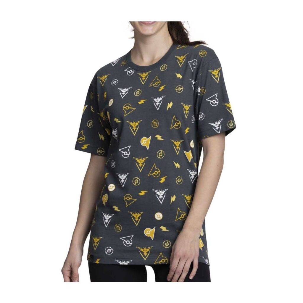 f82abf03-c52c-57a4-a5b1-94056bf0ff0d-1024x1024-1.jpg Team Instinct Pokémon GO Teams Allover-Print Relaxed Fit Crew Neck T-Shirt – Adult - Image 1