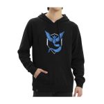 Pokémon GO Teams: Team Mystic Embroidered Black Fitted Pullover Hoodie – Adult